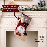 Personalized Christmas Stocking - Santa, Snowman, Or Reindeer Design, Custom Embroidered Holiday For Kids & Family Mantel Decor | Etsy (US)