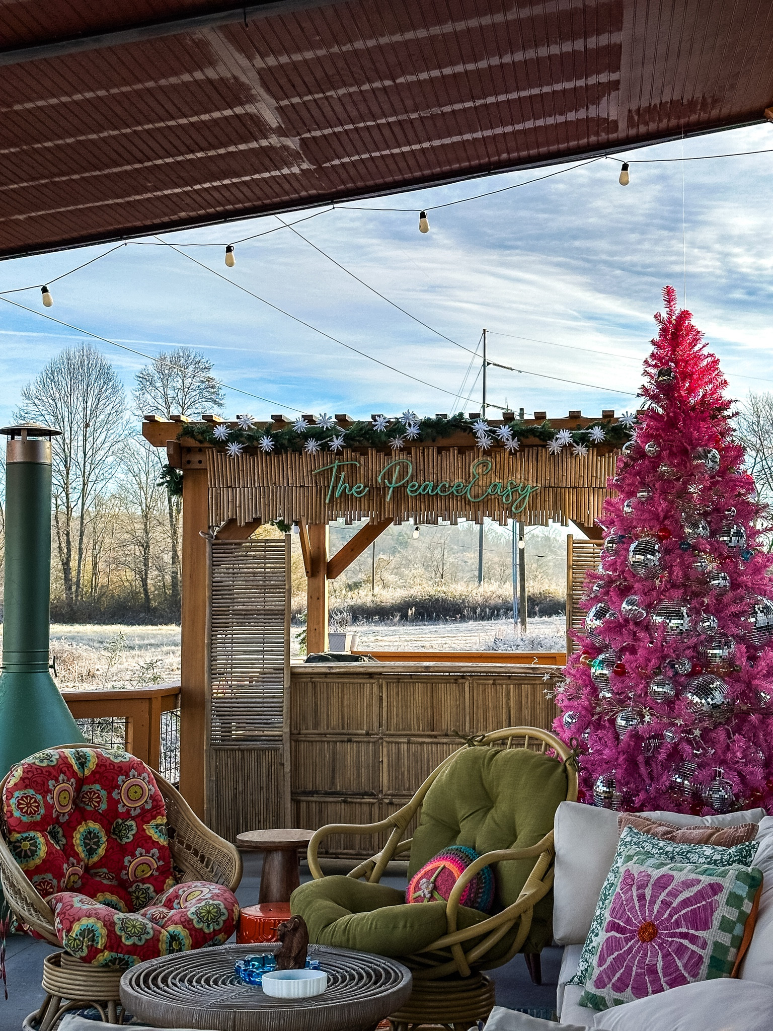 Pink disco Christmas tree - our holiday patio decor 

#LTKSeasonal #LTKHoliday