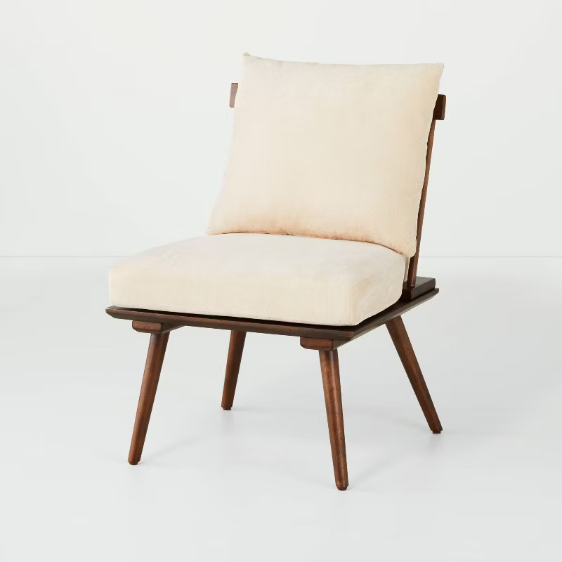 Spindle Back Accent Chair with Cushions Brown/Cream - Hearth & Hand™ with Magnolia | Target