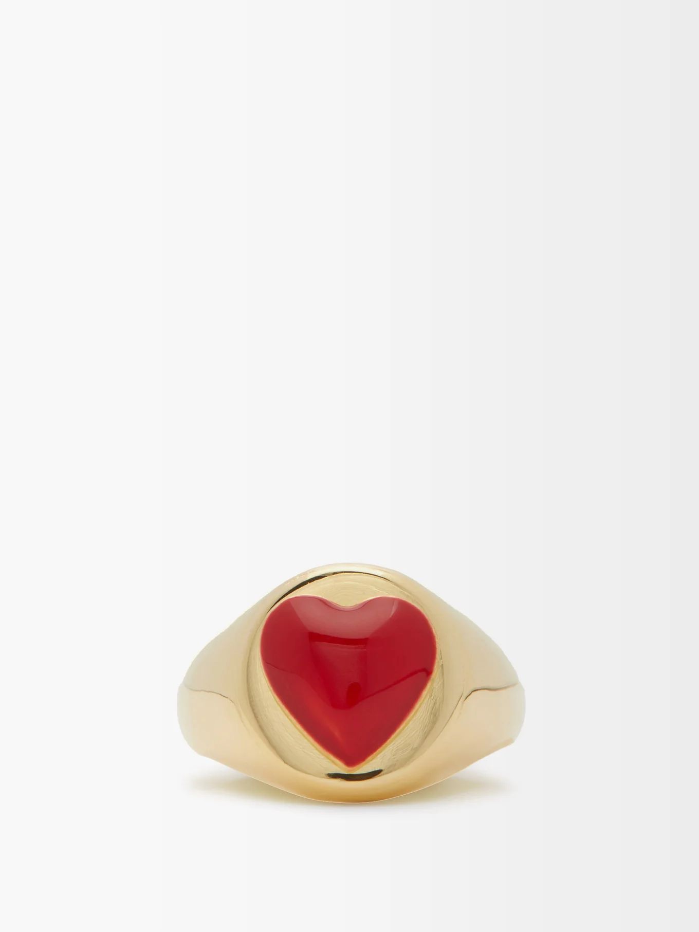 Heart enamel & gold-vermeil signet ring | Wilhelmina Garcia | Matches (US)