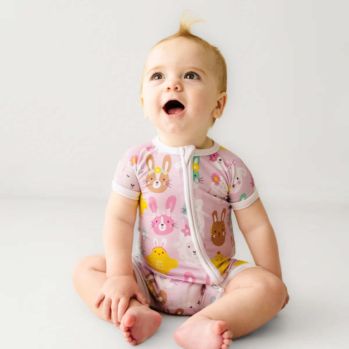 Pink Pastel Parade Shorty Zippy | Little Sleepies