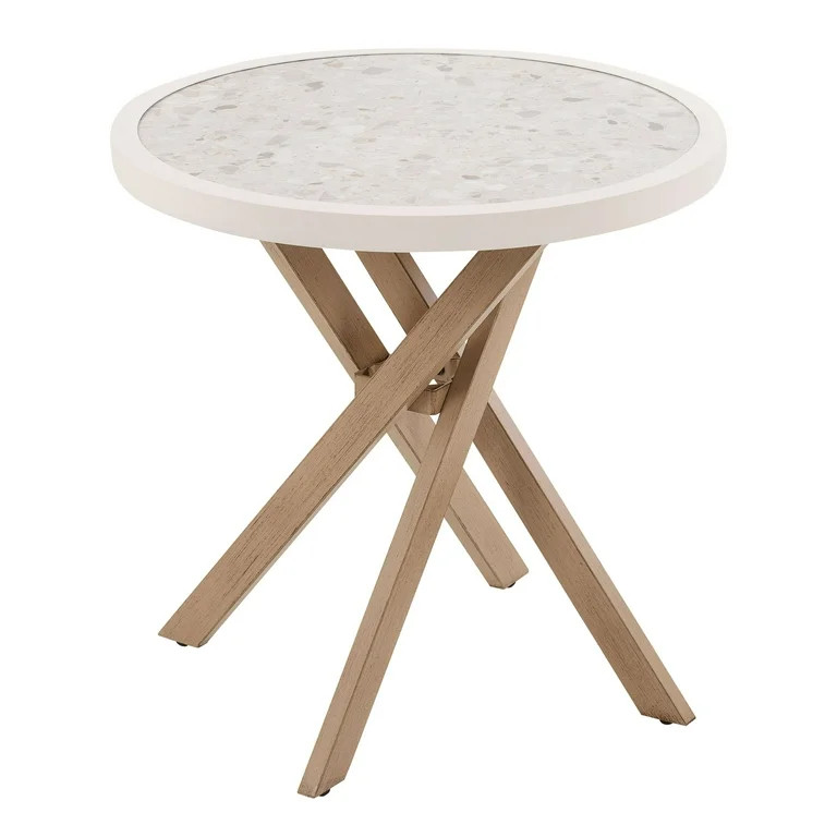 Better Homes & Gardens Paige 27" Round Outdoor Tile Top Bistro Table, White | Walmart (US)