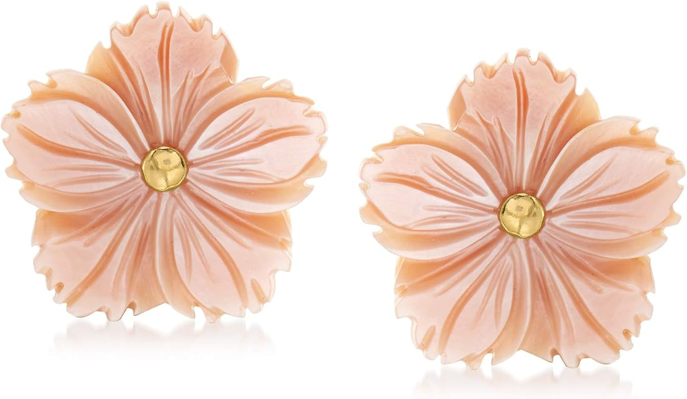 Ross-Simons Italian Pink Mother-Of-Pearl Flower Earrings | Amazon (US)