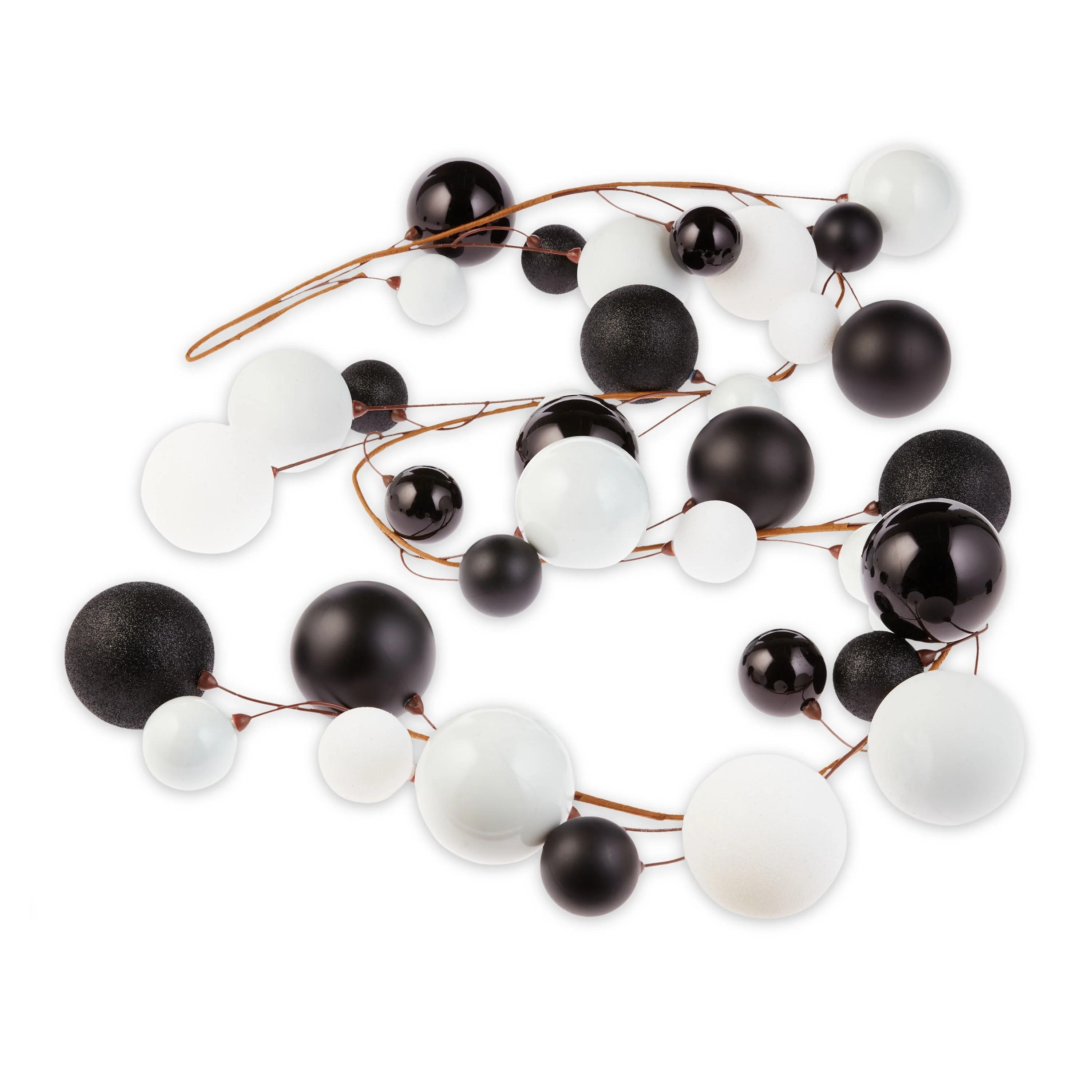 Holiday Time Black and White Shatterproof Christmas Ball Garland, 72-Inch - Walmart.com | Walmart (US)
