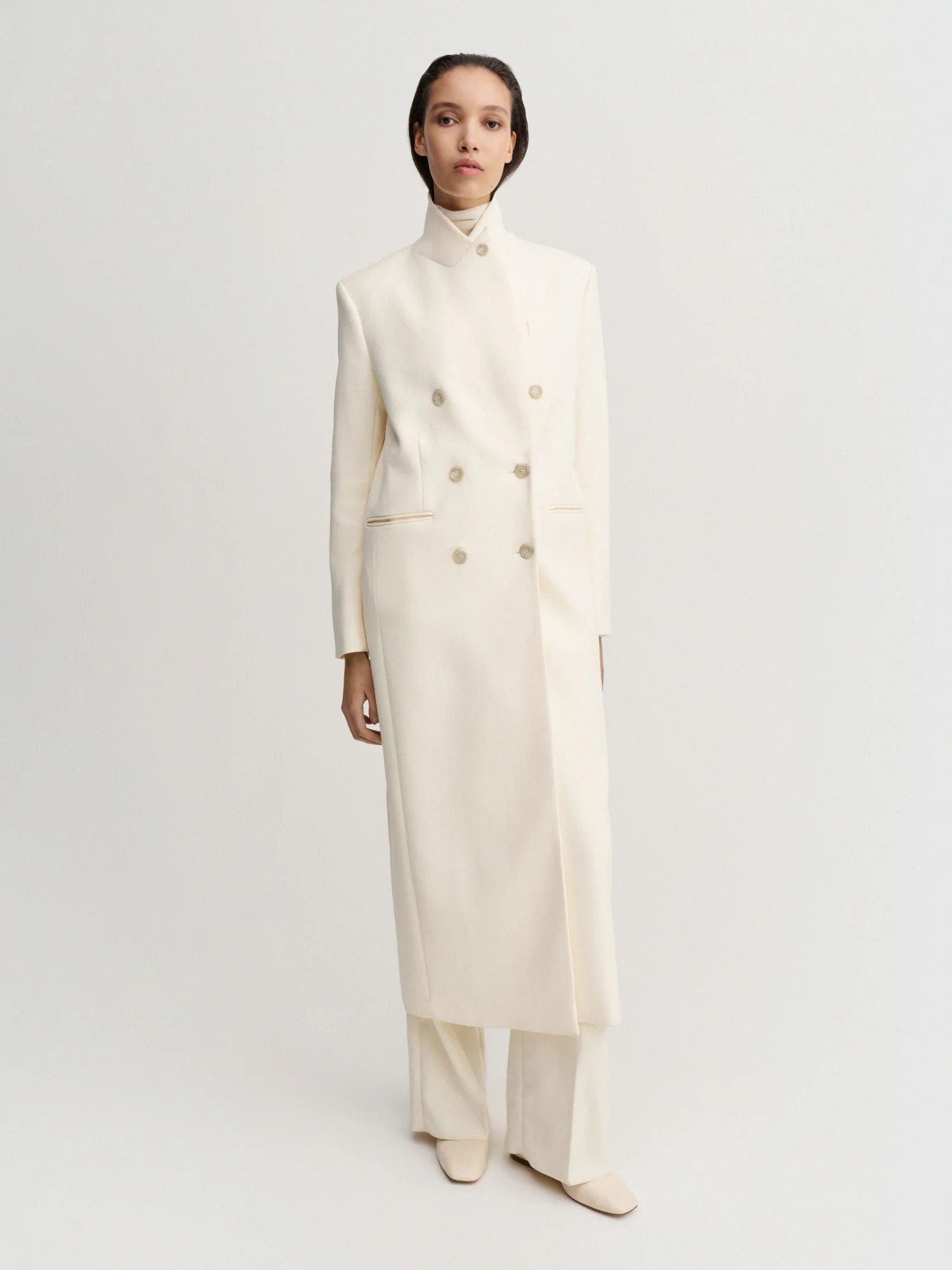 Margot Long Tailored Blazer, cream | Almada Label