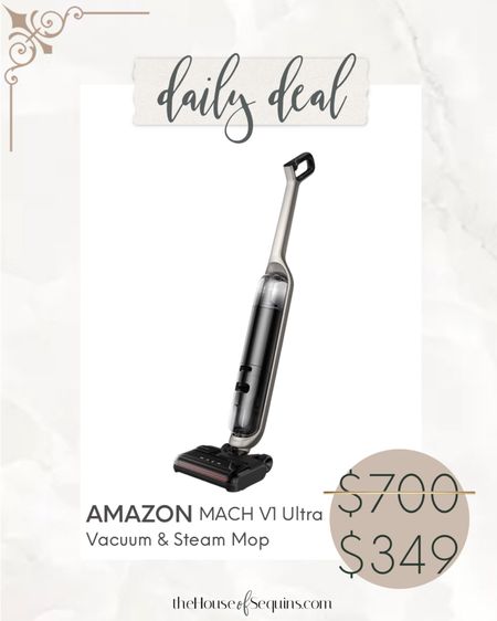 Amazon deal! 50% OFF All-in-One cordless steam mop & vacuum system! 