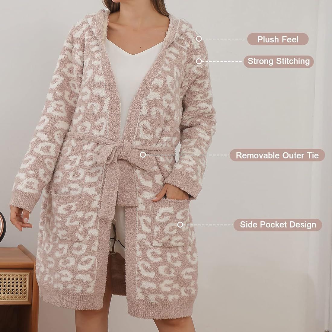 Bearberry Hooded Robe Cozy Chic In The Wild Robe Lightweight Soft Plush Bathrobe with Pockets for... | Amazon (US)