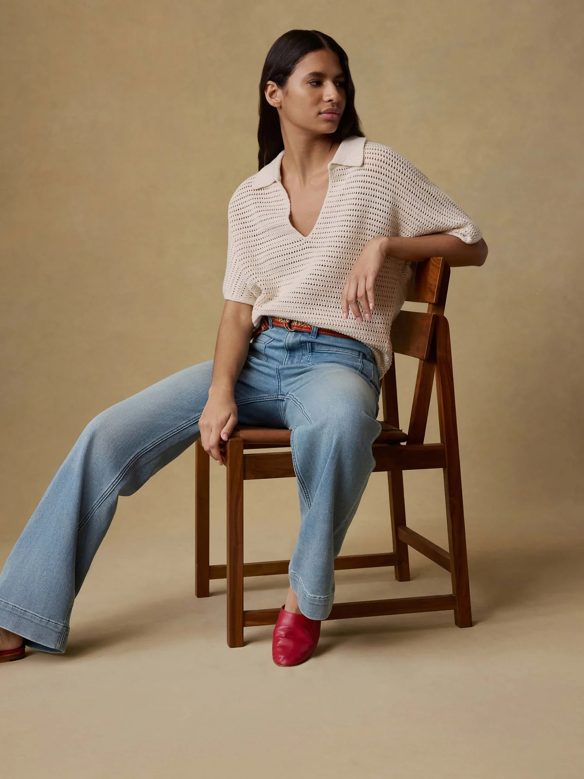 Seacoast Crochet Polo - Cream | Faherty