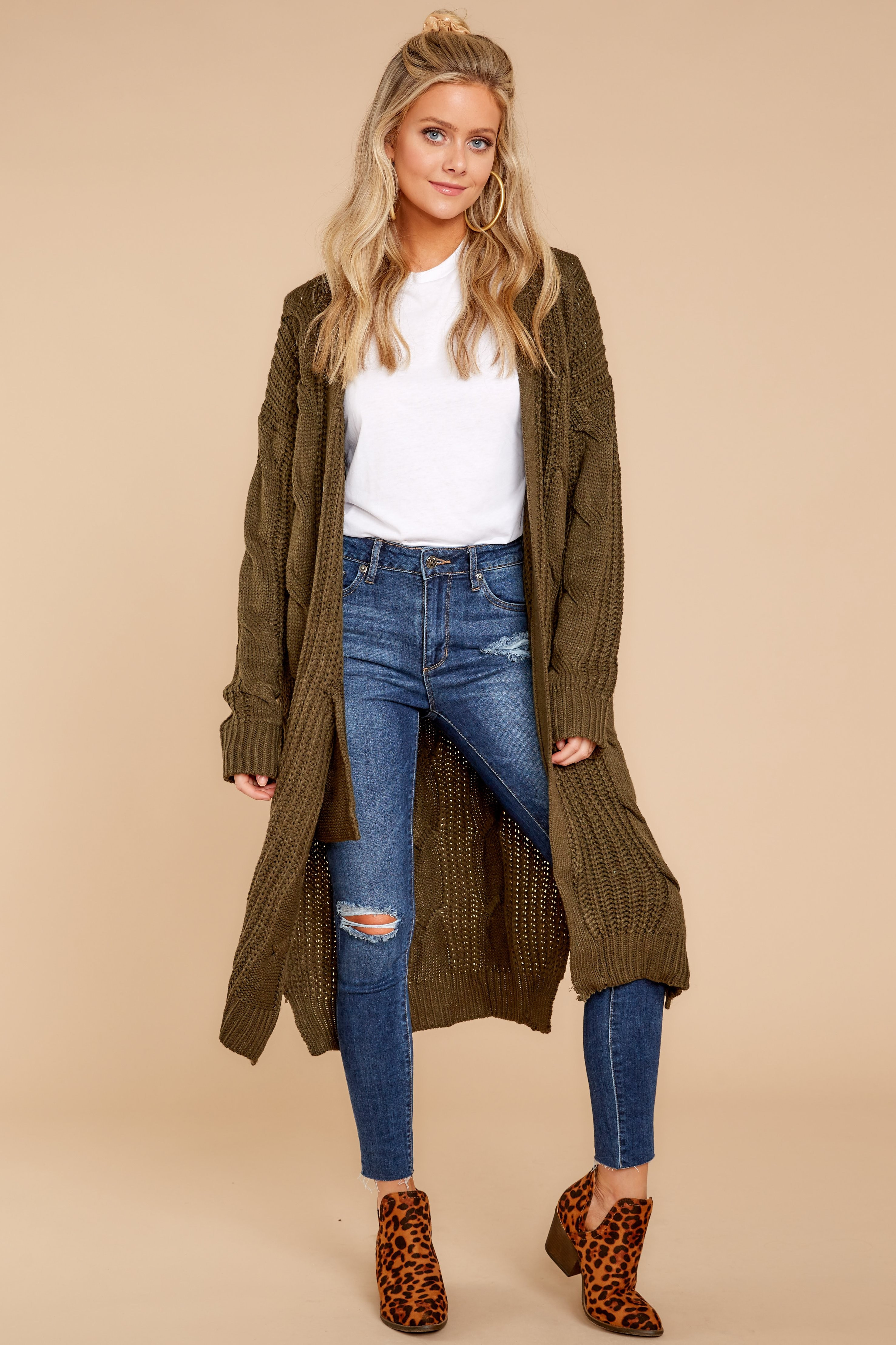 Out Do It Olive Knit Cardigan | Red Dress 