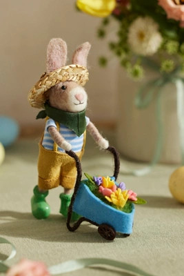 Wheelbarrow Bunny Felt Critter | Terrain