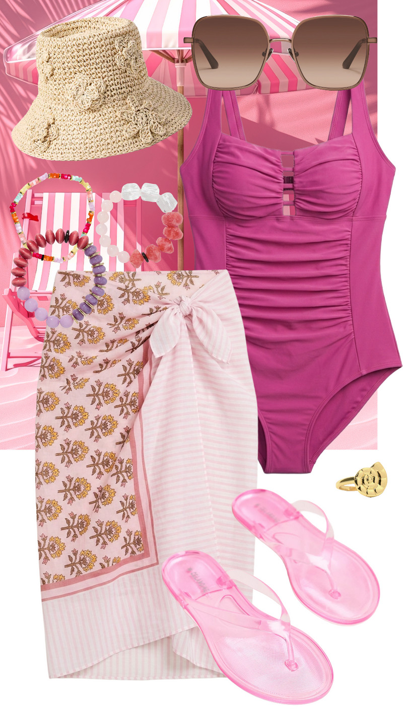This hot pink swimsuit and floral sarong create the ultimate poolside look! The crochet bucket hat and jelly sandals add such a fun, nostalgic touch to this vibrant summer outfit. ✨💖☀️ 

 

#LTKootd #LTKSeasonal #LTKSwim