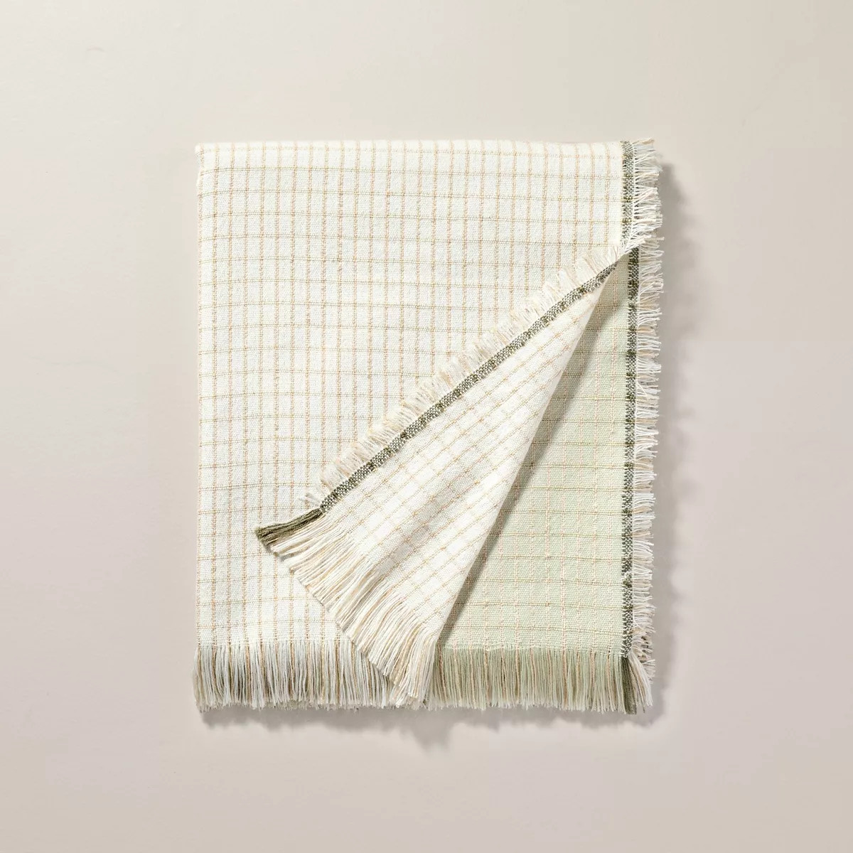 Colorblock Woven Throw Blanket Tan/Green - Hearth & Hand™ with Magnolia | Target
