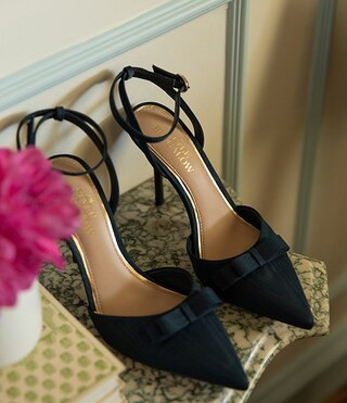 Antonio Melani x Style Bungalow Colette Fabric Bow Detail Ankle Wrap Stiletto Pumps | Dillard's | Dillard's