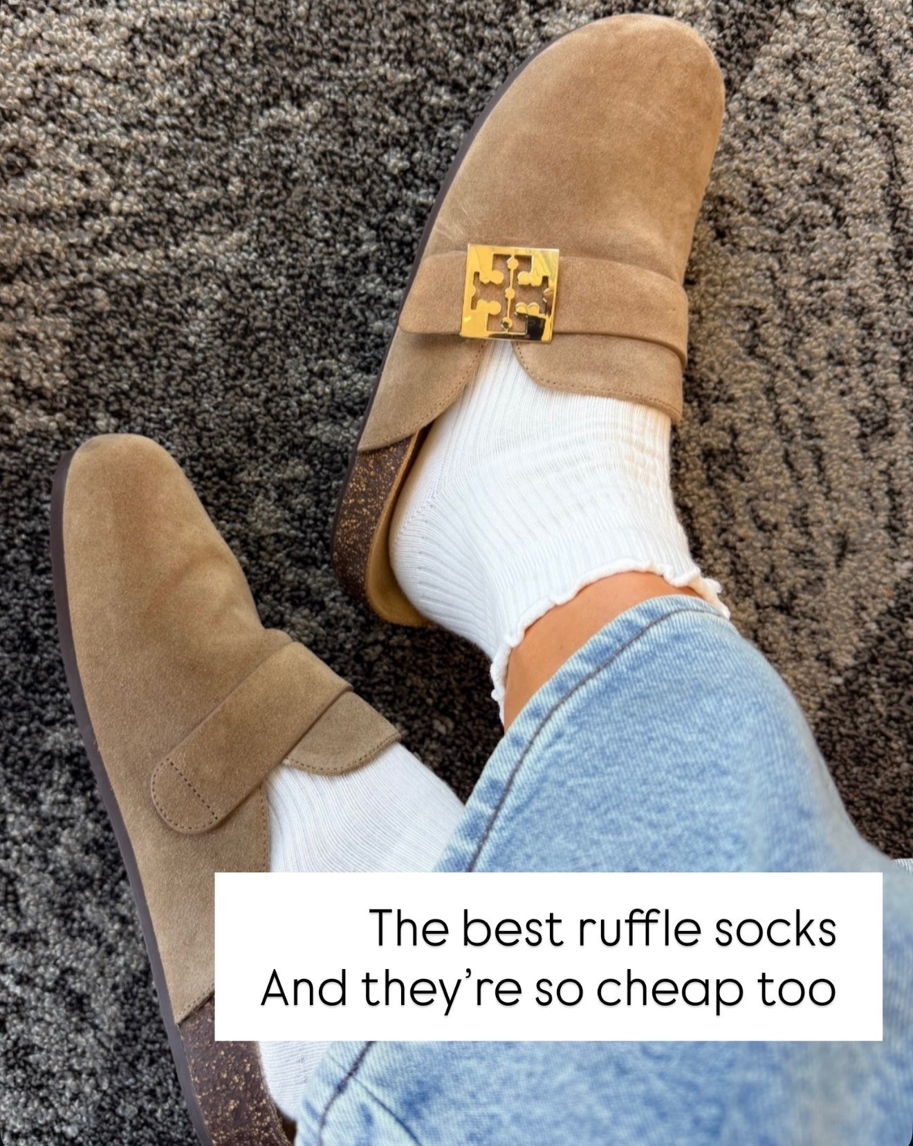 These suede Tory Burch clogs are such a good fall shoe. The taupe color goes with everything, and I love the hardware detail with denim, trousers, or a cozy matching set.

Tory Burch clogs, suede clogs, taupe clogs, fall shoes, women’s clogs, suede shoes, designer shoes, neutral fall shoes, everyday fall shoes, casual fall style, fall shoe trends, annabrstyle