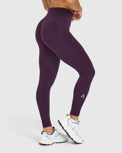 EffortlessLift™ Seamless Leggings with White Logo 
 Blackberry Purple | Oner Active (UK / US)