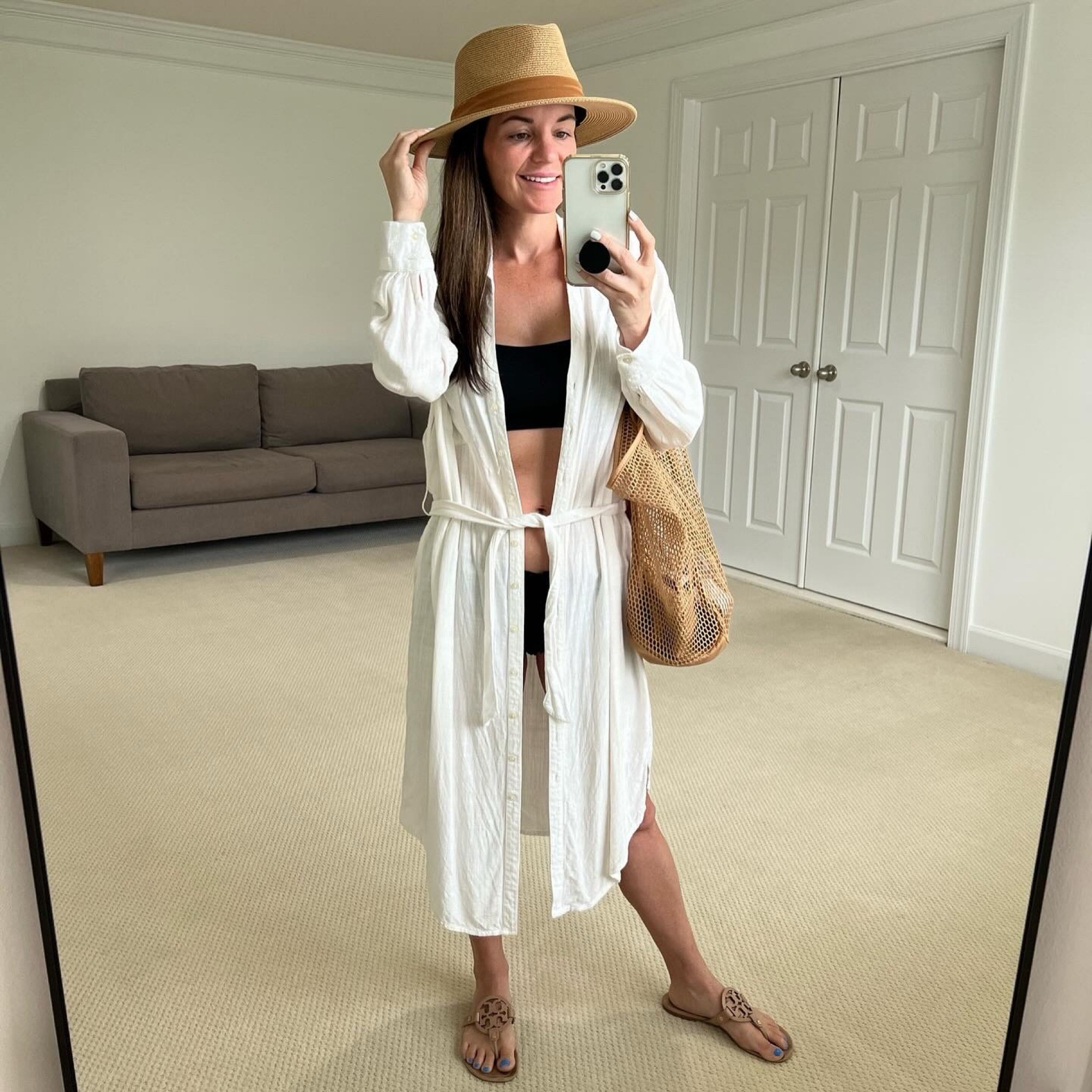 Best coverup ever
Swim bikini
Sandals 
Hat
Straw bag

#LTKswim