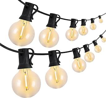 Lightdot 100ft Globe Outdoor Lights String, Dimmable LED Patio String Light with 34 G40 Shatterpr... | Amazon (US)