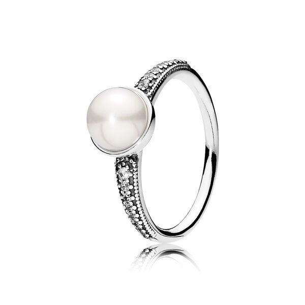 Elegant Beauty Ring, White Pearl & Clear CZ | Pandora (US)