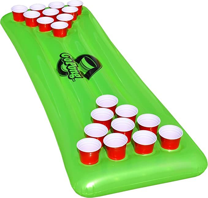 Go Pong Pool Pong Table with Inflatable Floating Beer Pong Table, Neon Green | Amazon (US)