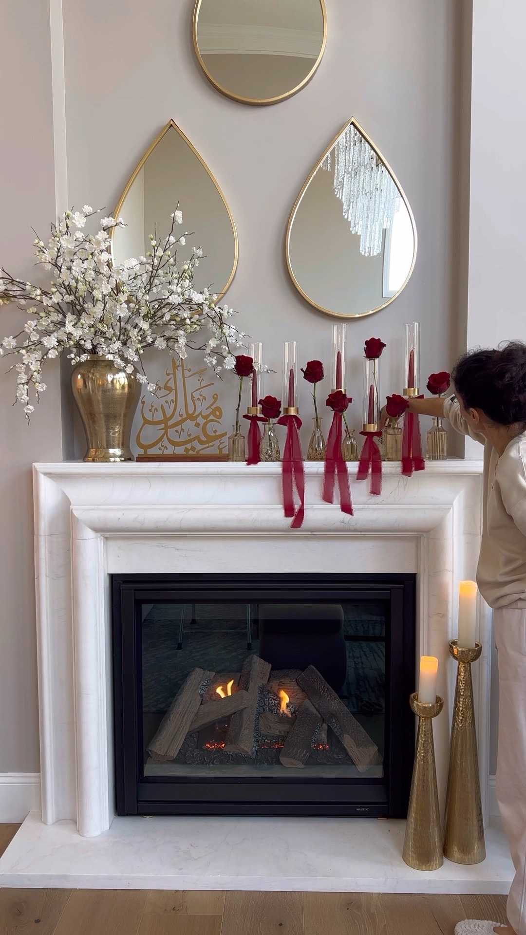 Everything I used to create this fireplace mantel styling! Love how it came out! I used fresh roses but you can also use faux. I linked some faux roses if you’re interested! 

#LTKU #LTKHome