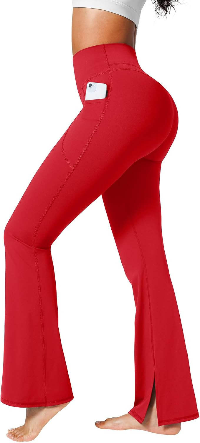 BRXL No Front Seam 30" Workout Flare Leggings for Women with Pockets Yoga Pants High Waisted Boot... | Amazon (US)