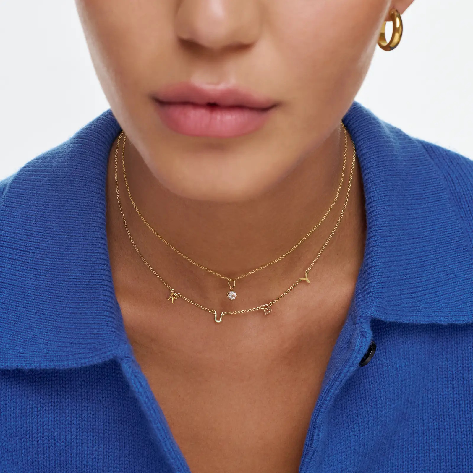 Inez Initial Necklace - Gold Vermeil | Oak & Luna (US)