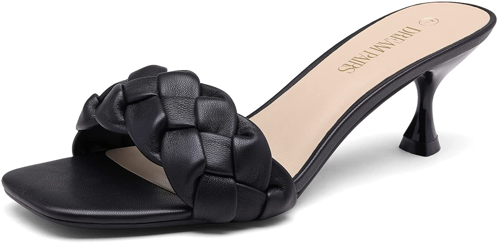 DREAM PAIRS Women’s Stilettos Heels Open Square Toe Comfort Low Kitten Heels Sexy Dress Pumps Sandal | Amazon (US)