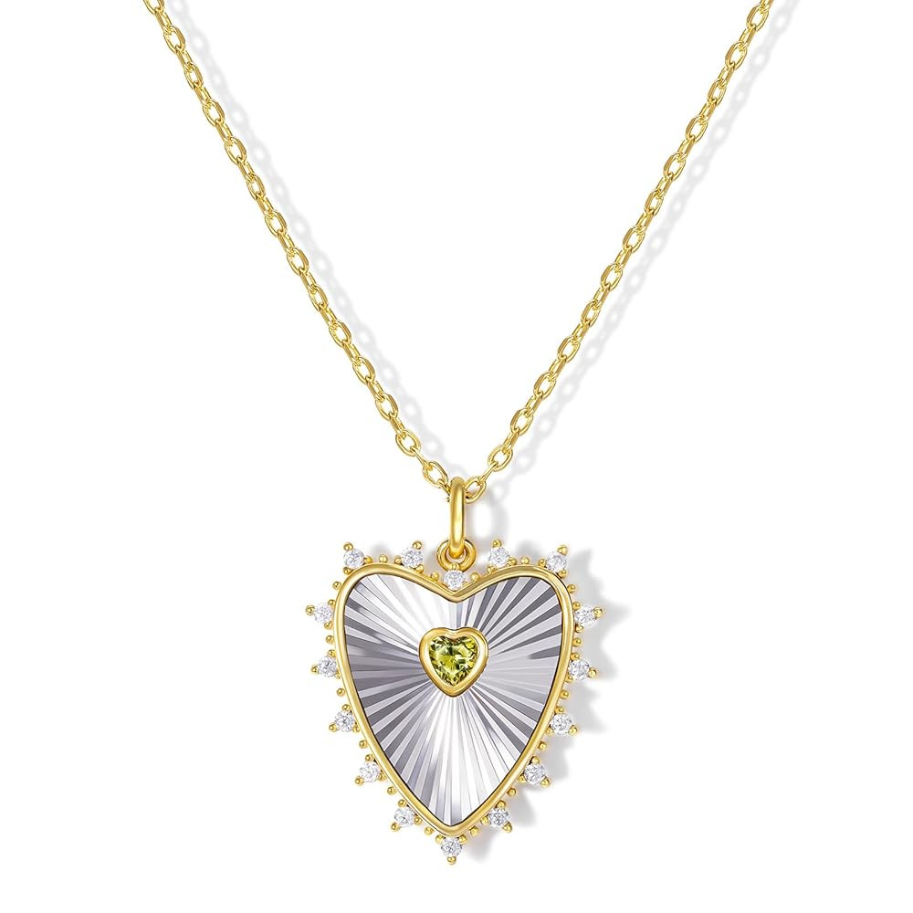 KELORIS PATH Heart Birthstone Necklace for Women Gold Love Pendant Dainty Birthday Mother's Day V... | Amazon (US)