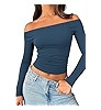 Womens Off The Shoulder Tops Long Sleeve Going Out Basic Shirts Cute Y2K Fall Trendy Fashion 2025 | Amazon (US)