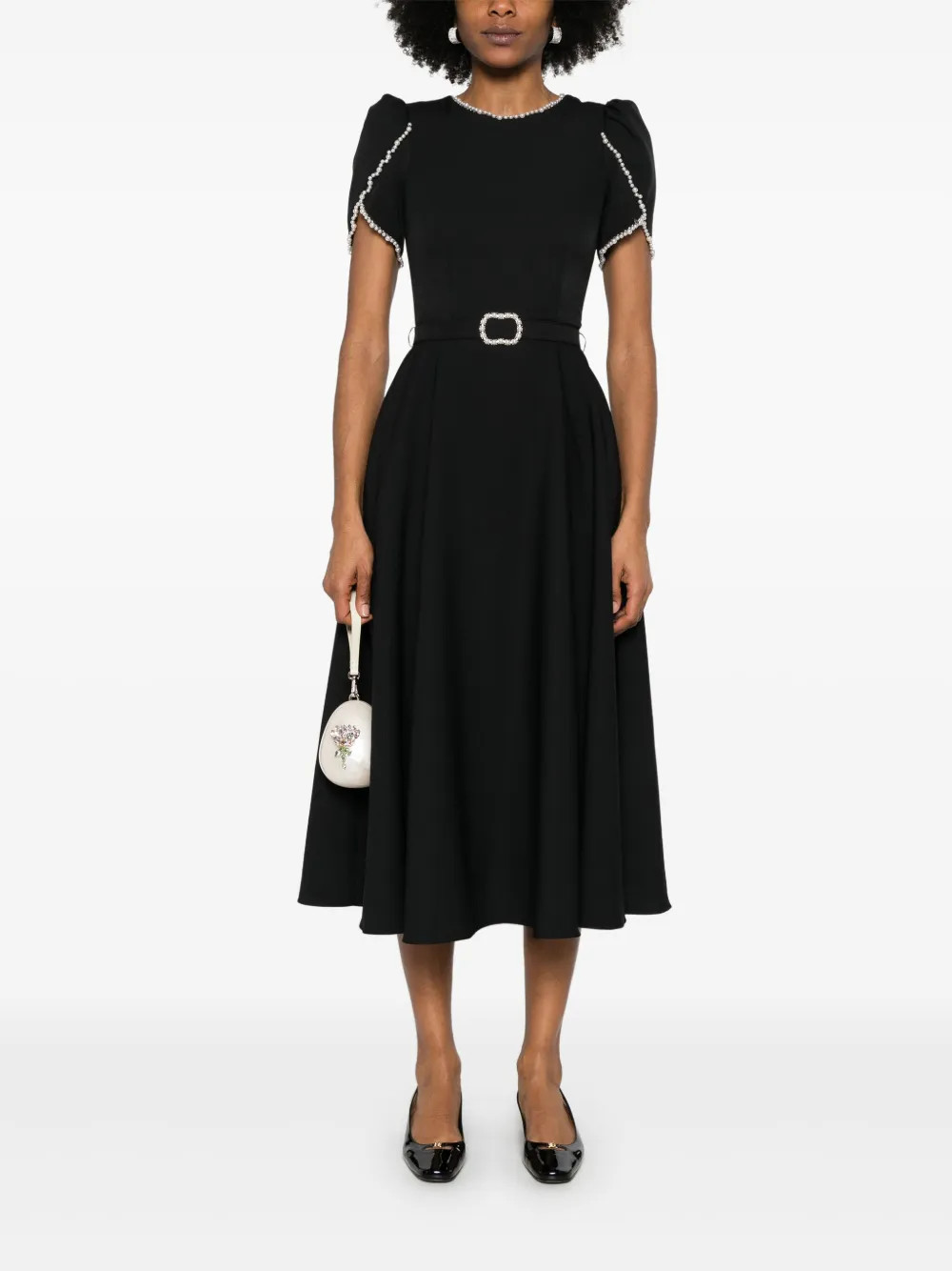 faux-pearl detailed midi dress | Farfetch Global