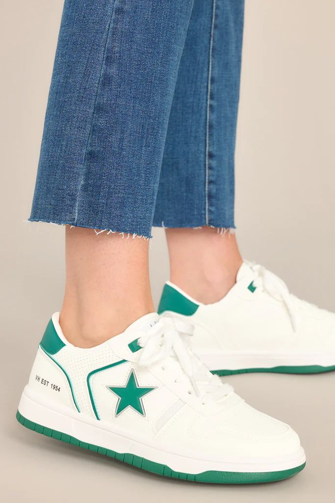 On Beat Green & Ivory Sneakers | Red Dress