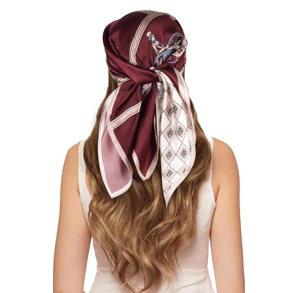 EXTREE 100% Pure Mulberry Silk Scarf Fashion Hair for Women Scarf Lightweight Square Neckerchief ... | Amazon (US)