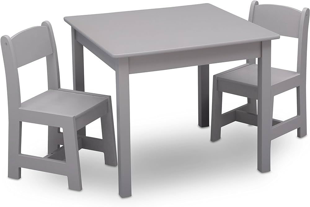 MySize Kids Wood Table and Chair Set (2 Chairs Included) - Ideal for Arts & Crafts, Snack Time & ... | Amazon (US)