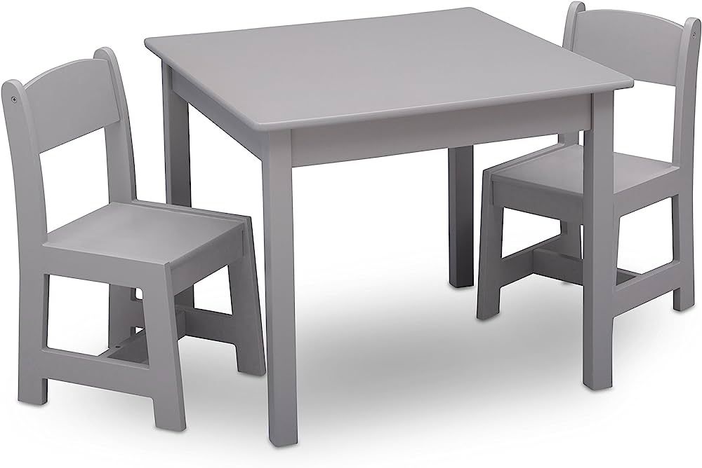 MySize Kids Wood Table and Chair Set (2 Chairs Included) - Ideal for Arts & Crafts, Snack Time & ... | Amazon (US)