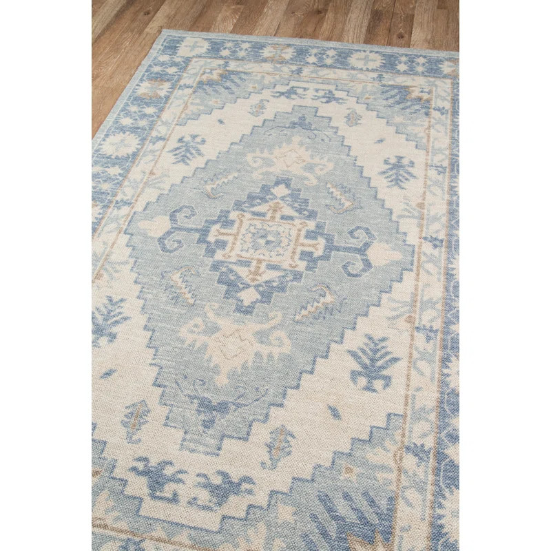 Denya Machine Woven / Power Loomed Blue Rug | Wayfair North America