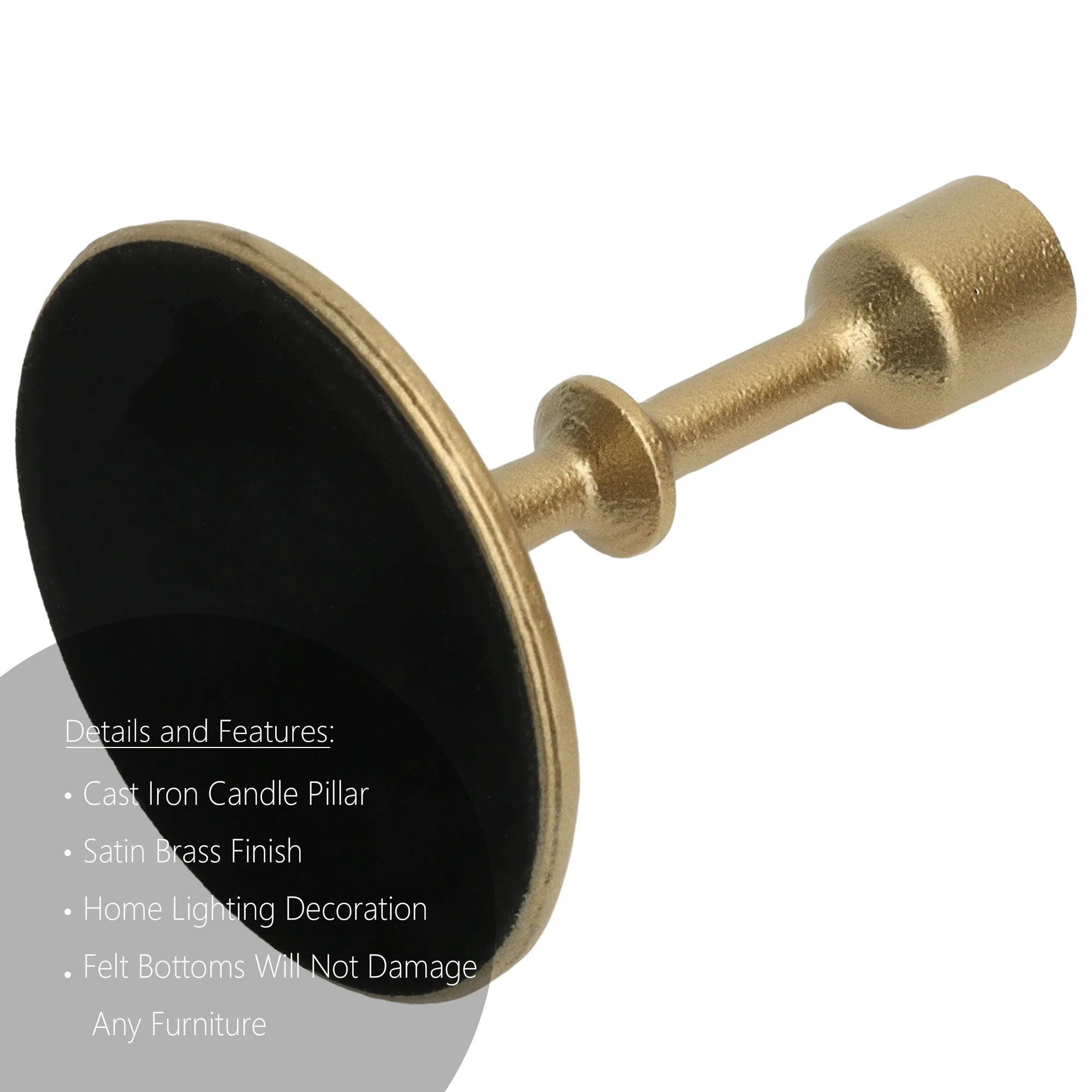 Better Homes & Gardens Gold Cast Iron Taper Candle Holder, 5.3", Medium | Walmart (US)