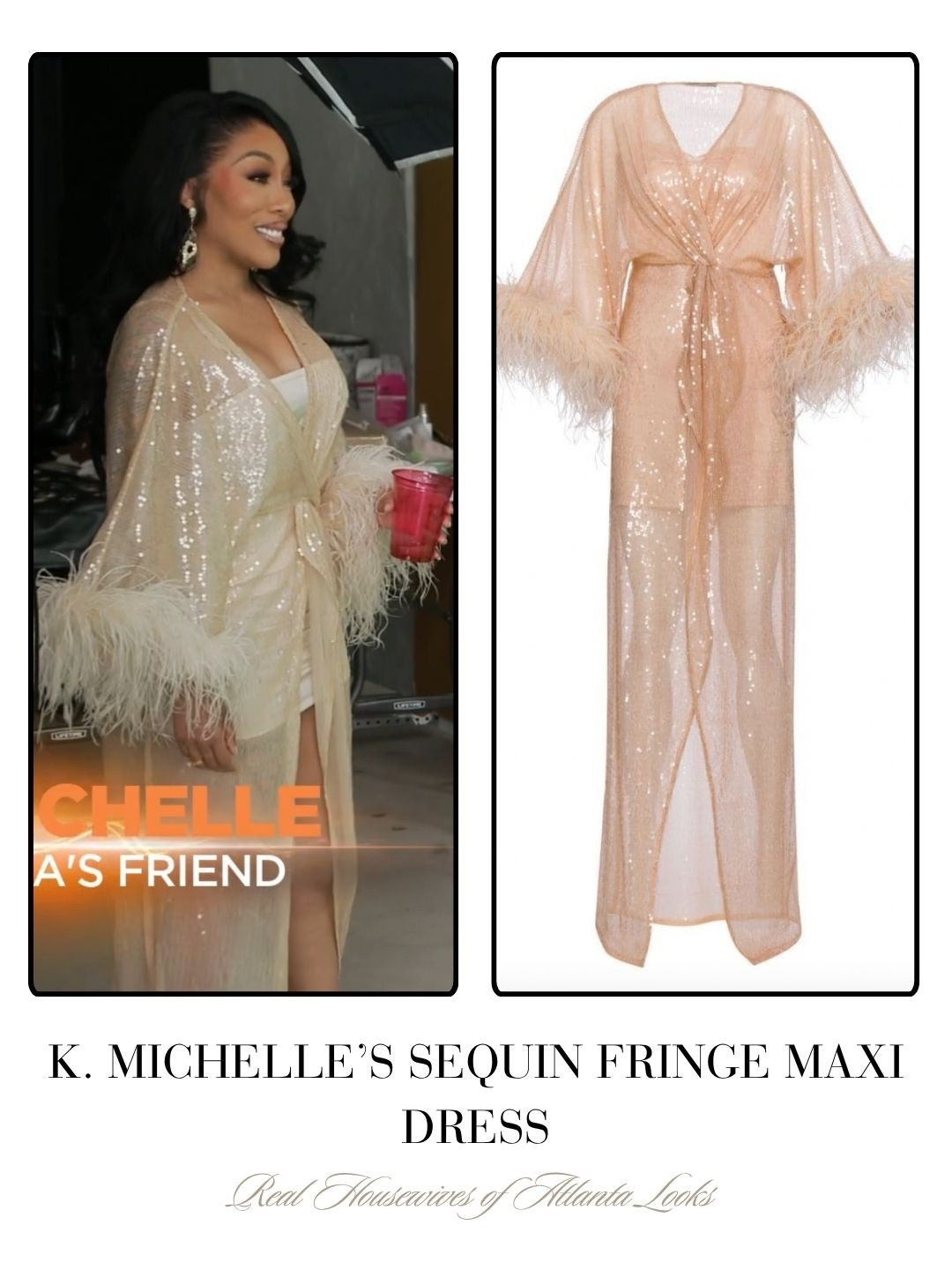 K. Michelle’s Sequin Fringe Maxi Dress 
