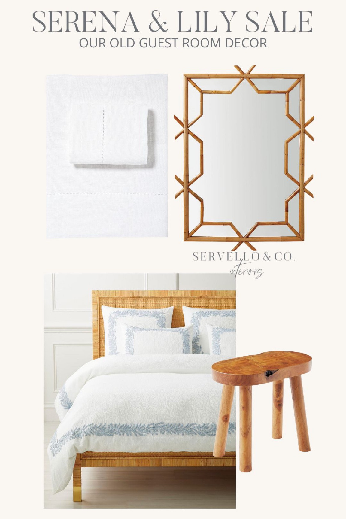 Our old guest room items are on sale from Serena and Lily including their white bed sheets, duvet cover, teak mirror and more 

#LTKsalealert #LTKCyberWeek #LTKhome