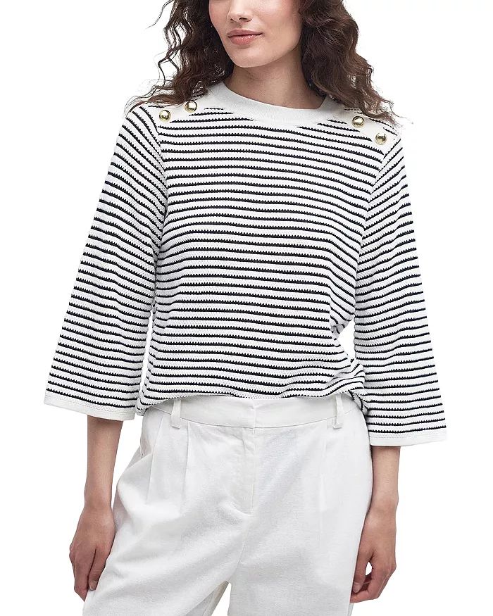 Macy Striped Three Quarter Sleeve Sweater | Bloomingdale's (US)