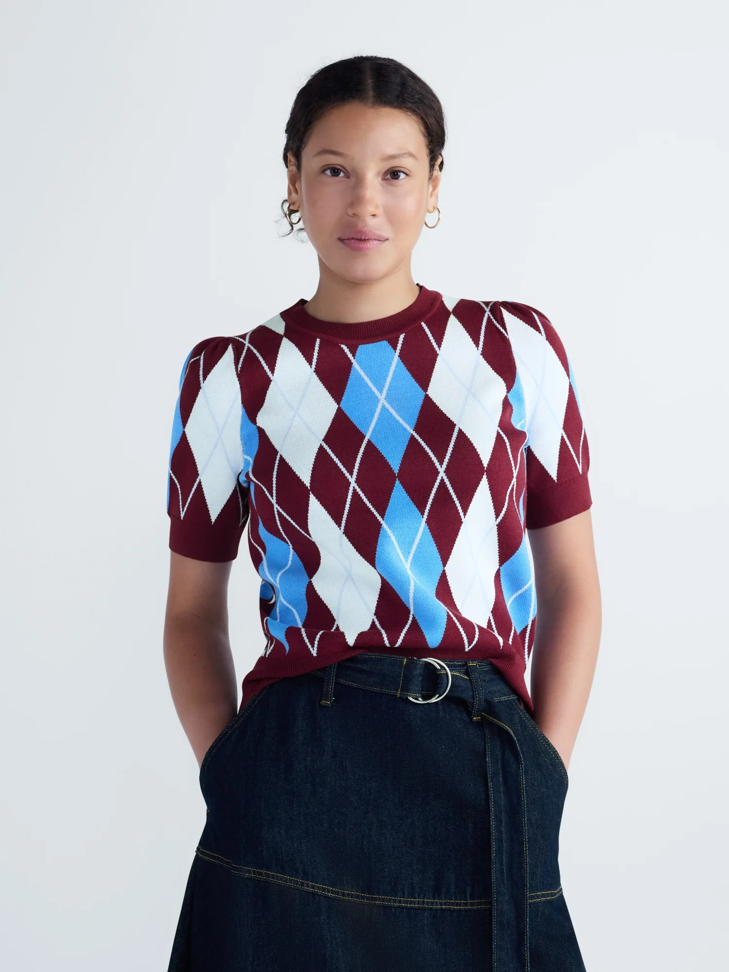 Free Assembly Women's and Women's Plus Crewneck Sweater with Short Puff Sleeves, Sizes XS-4X | Walmart (US)