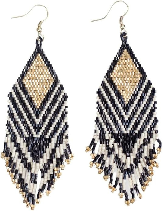 INK + ALLOY Beaded Boho Earrings for Women, Dottie Luxe Medium Fringe Dangling Statement Tassel A... | Amazon (US)