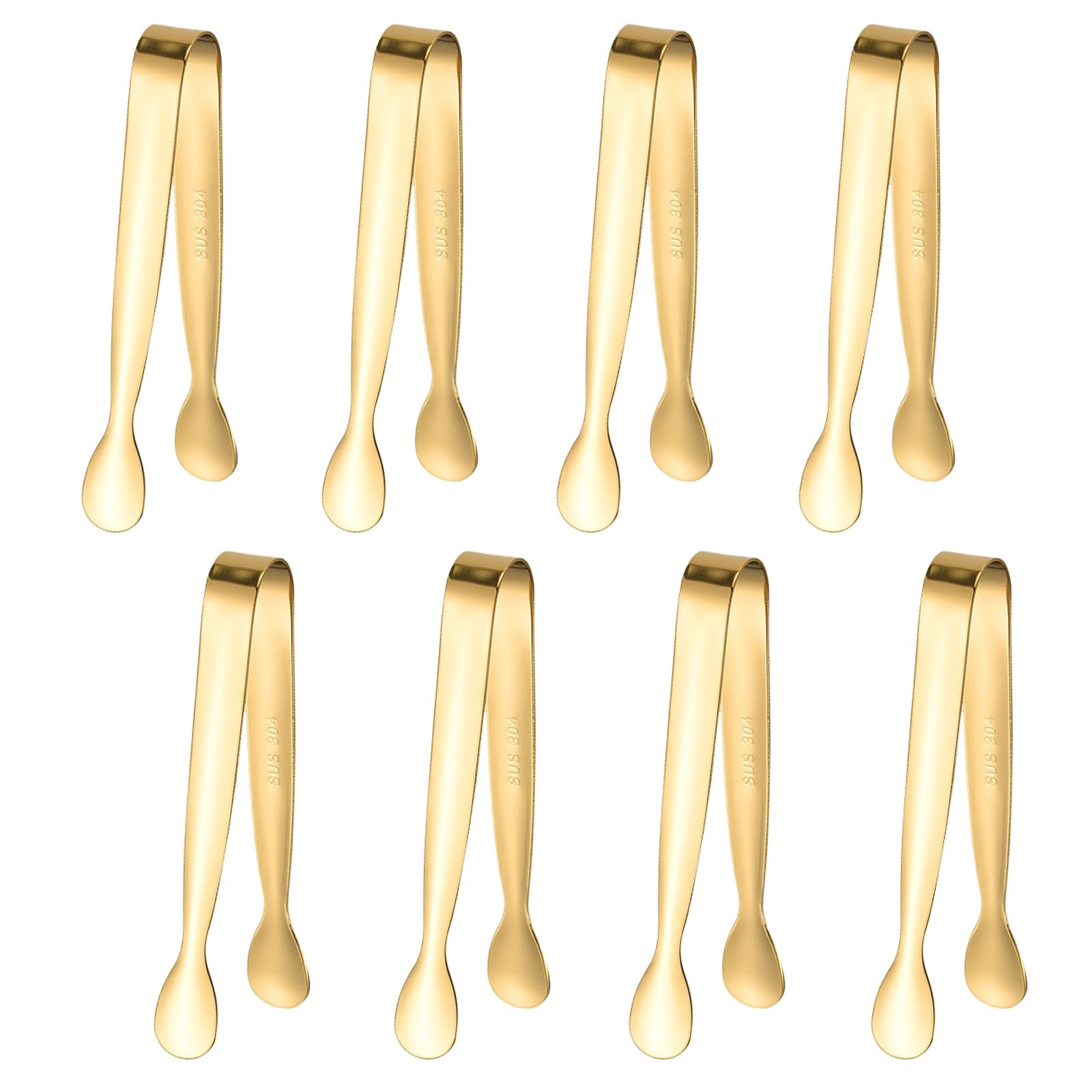 8PCS Gold Mini Metal Tongs, 4.3" Stainless Steel Tiny Tong, Small Kitchen Accessories for Serving... | Amazon (US)