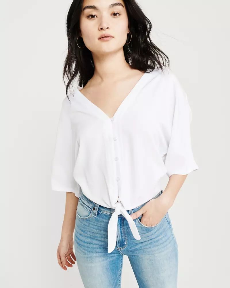 Tie-Front Top | Abercrombie & Fitch US & UK