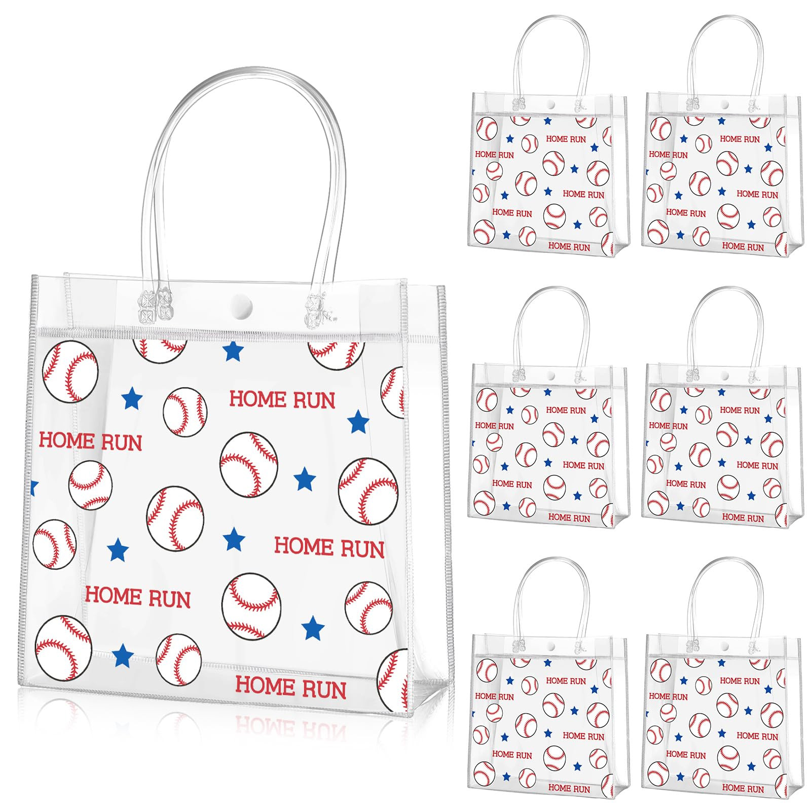Aliceset 20 Pcs Baseball Clear PVC Gift Bag with Handles Sport Theme Party Favor Bag Bulk for Bir... | Amazon (US)
