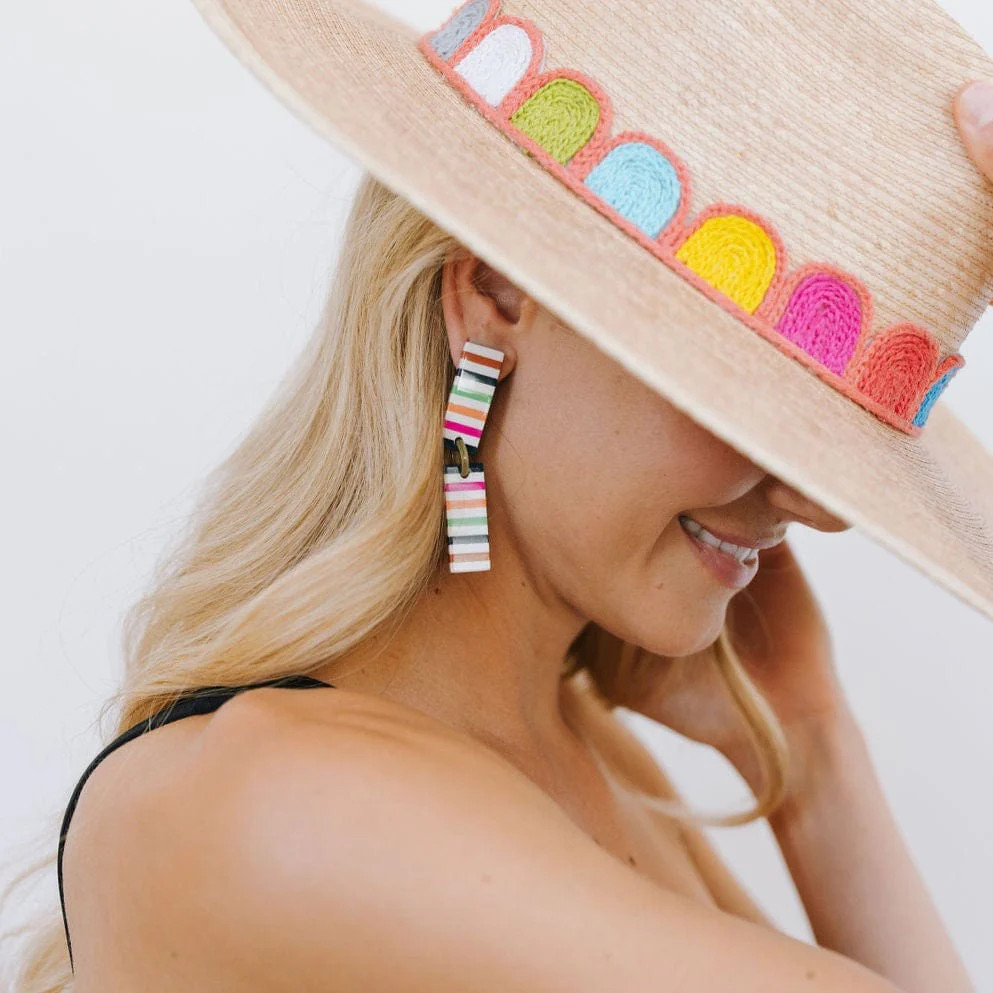 Striped Colorful Isabella Earrings | Sunshine Tienda