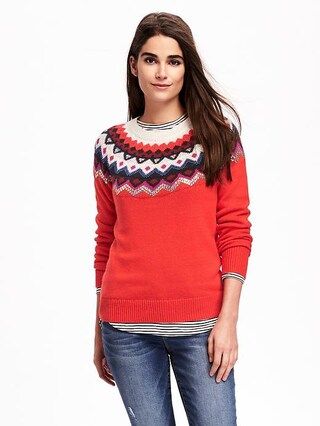 Sequined Fair Isle Sweater for Women | Old Navy US