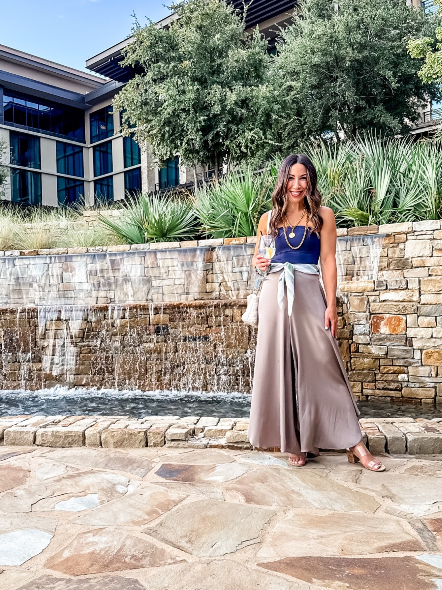 Xs silk pants. XS tube top. Shoes TTS. Necklace code tammy20. Bracelets code houseofleo20 @Quince

#LTKCon #LTKOver40 #LTKPetite
