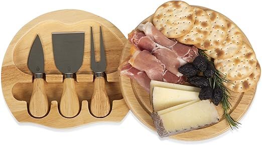 TOSCANA - a Picnic Time Brand Brie 7-1/2-Inch Cheese Board with Cheese Tools | Amazon (US)