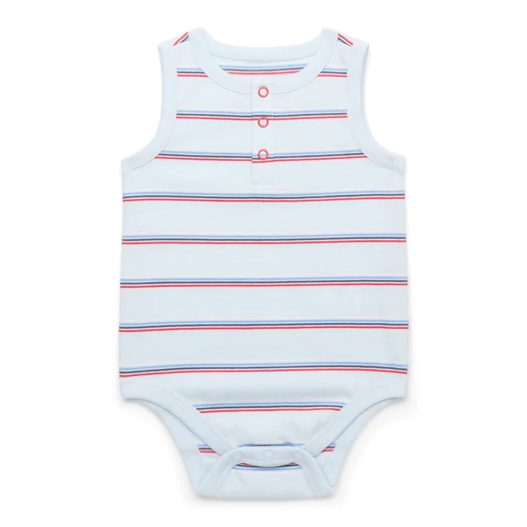 Garanimals Baby Boys' Striped Henley Tank Bodysuit, Sizes 0M-24M | Walmart (US)