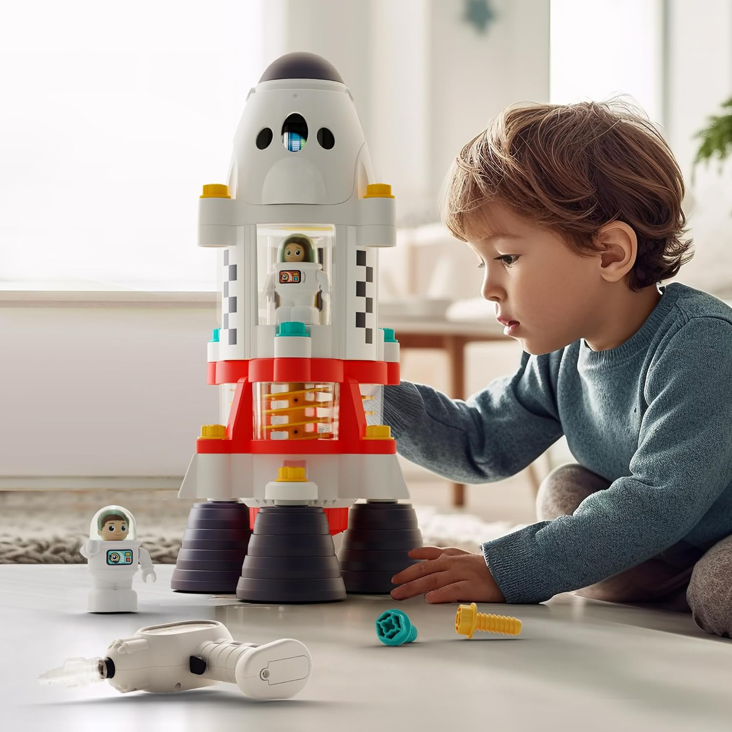 iPlay, iLearn Rocket Outer Space Toys, Kids Spaceship Playset with Space Shuttle, Electric Drill,... | Amazon (US)